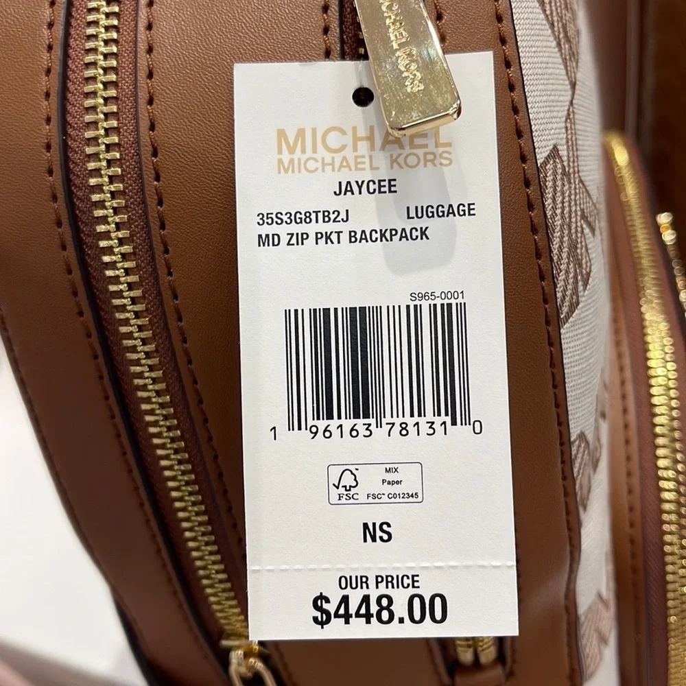 Michael Kors Jaycee Medium Logo Zip Pocket Backpack 

35S3G8TB2J
LUGGAGE - Picture 9 of 16